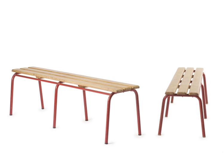 Hauptbild zu Objekt, Two benches, c1955, Jean Prouv&eacute;, Ateliers Prouv&eacute;, Nancy (zugeschrieben), 127B 413