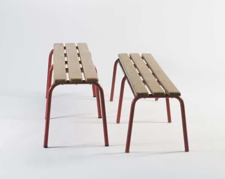 Bild 2 zu Objekt, Two benches, c1955, Jean Prouv&eacute;, Ateliers Prouv&eacute;, Nancy (zugeschrieben), 127B 413