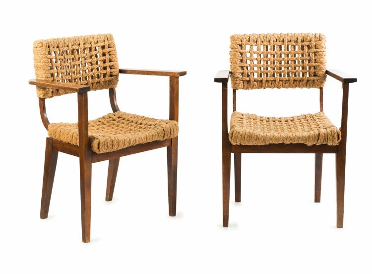 Hauptbild zu Objekt, Two armchairs, 1950s, Adrien Audoux, Vibo, Frankreich, 127B 373