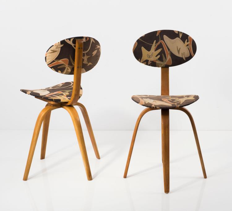 Bild 1 zu Objekt, Zwei St&uuml;hle 'Bow-Wood No 3', um 1950, Hugues Steiner, Steiner Meubles, Paris, 127B 356