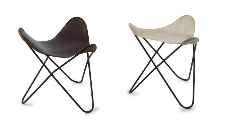 Hauptbild zu Objekt, Two 'Bat' - 'Butterfly' stools, c1940, Nordiska Kompaniet, 127B 335