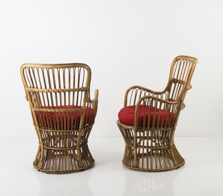 Bild 1 zu Objekt, Zwei Korbst&uuml;hle, 1950er Jahre, Italien, 128B 271