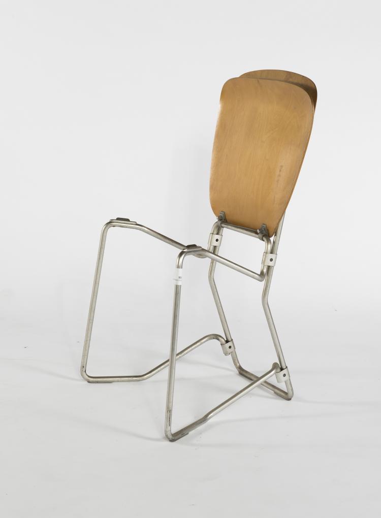 Bild 1 zu Objekt, Zw&ouml;lf Klappst&uuml;hle 'Aluflex', 1951, Armin Wirth, Zieringer, Philip, Metallwerke, Schweiz, 128B 297