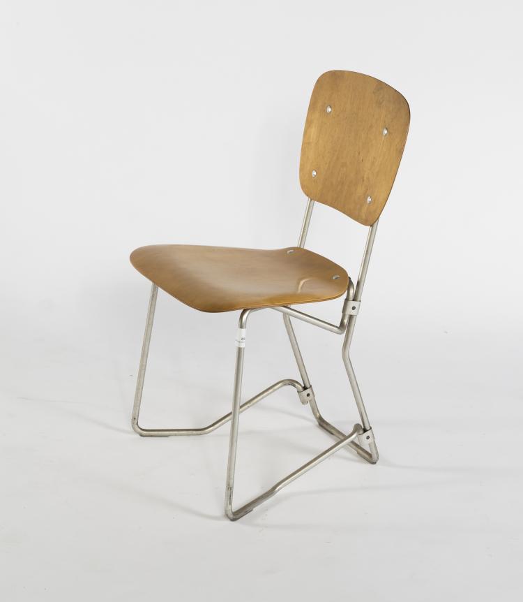 Bild 2 zu Objekt, Zw&ouml;lf Klappst&uuml;hle 'Aluflex', 1951, Armin Wirth, Zieringer, Philip, Metallwerke, Schweiz, 128B 297