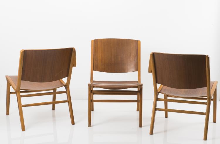 Bild 3 zu Objekt, 'AX' bench, made of three chairs, 1950, Peter Hvidt, Hansen, Fritz, Aller&ouml;d, 128A 75