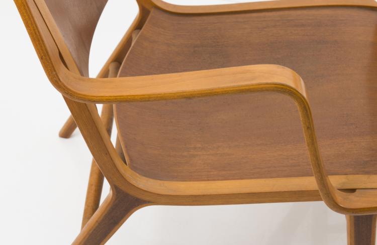 Bild 4 zu Objekt, 'AX' bench, made of three chairs, 1950, Peter Hvidt, Hansen, Fritz, Aller&ouml;d, 128A 75