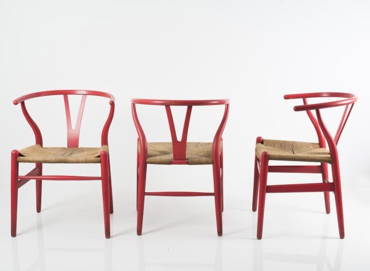 Bild 1 zu Objekt, Three 'Y' - 'CH-24' chairs, 1950 , Hansen, Carl & S&oslash;n, Odense, 128A 76