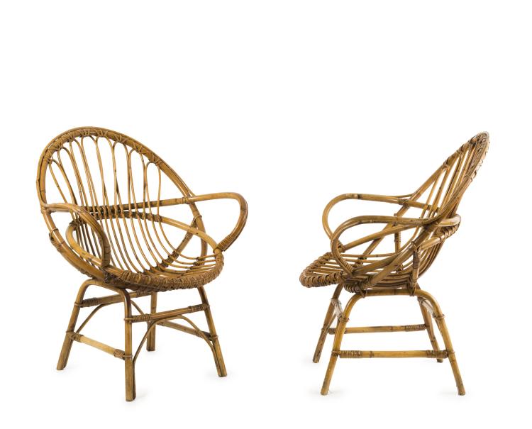 Hauptbild zu Objekt, Zwei Armlehnsessel, um 1950, Italien, 128B 255