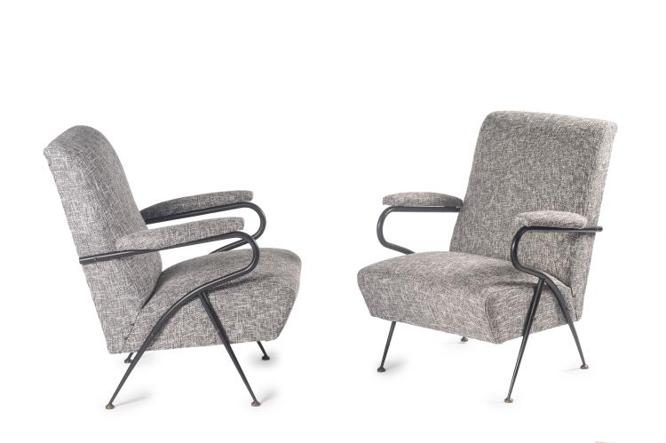 Hauptbild zu Objekt, Zwei Armlehnsessel, 1950er Jahre, Italien, 128B 273