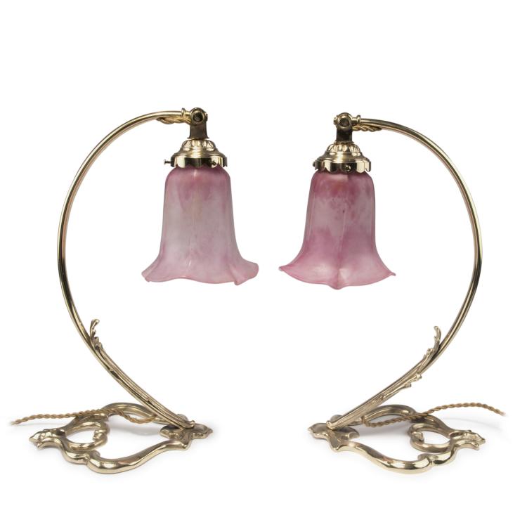 Hauptbild zu Objekt, Pair of table lights, 1910-14, Daum Fr&egrave;res, Nancy, 129 70