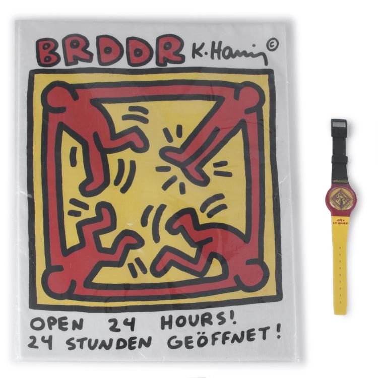 Hauptbild zu Objekt, Armbanduhr und T-Shirt 'BRDDR', 1990, Keith Haring, New Pex, M&uuml;nchen, 128B 591