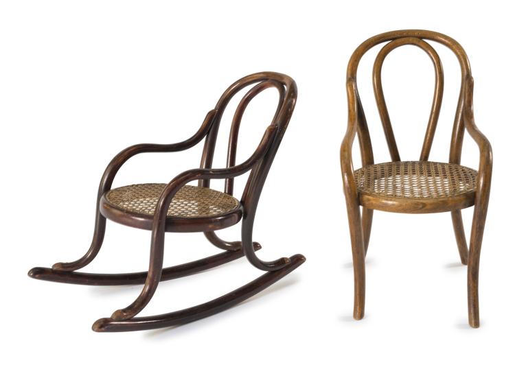 Hauptbild zu Objekt, Zwei Puppensessel, um 1890, Thonet, Wien, 128B 189
