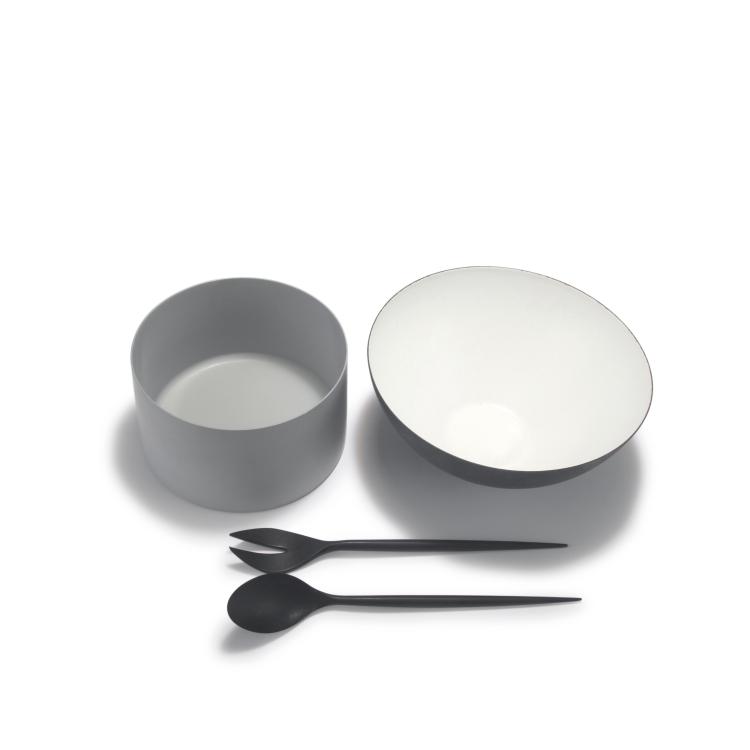Bild 1 zu Objekt, 'Krenit' salad bowl, fruit bowl, salad servers, c1953, Herbert Krenchel, &Oslash;rskov, Torben, Kopenhagen, 128A 92