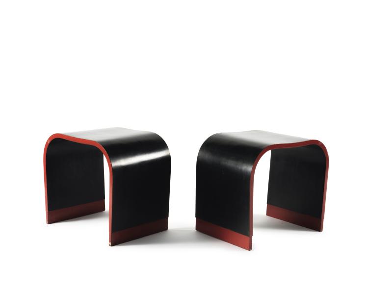 Hauptbild zu Objekt, Two stools, 1930/40s, Marcello Piacentini, Italien, 128B 209