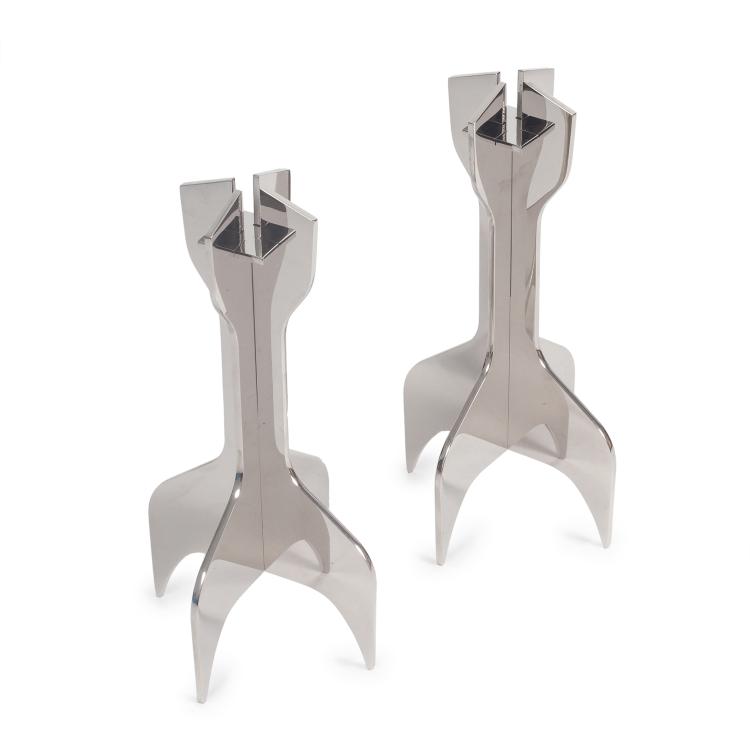 Hauptbild zu Objekt, Zwei Kerzenleuchter, um 1961, Marcel Breuer, Gavina, Mailand, 128B 433