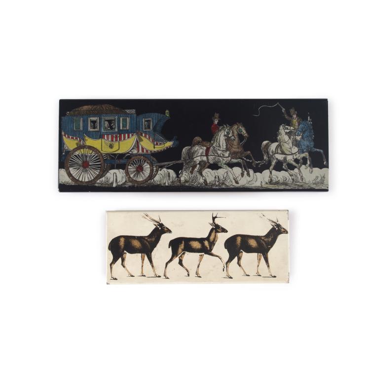 Hauptbild zu Objekt, Zwei Zigarettenschachteln, 1950/60er Jahre, Piero Fornasetti, Fornasetti, Mailand, 128B 372