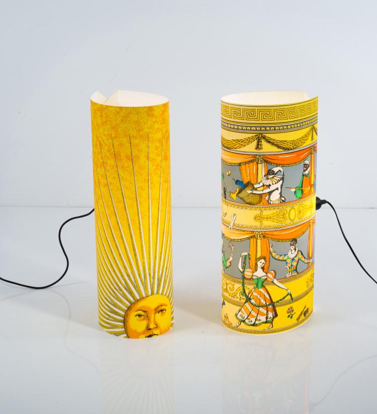 Bild 1 zu Objekt, Zwei Bodenleuchten 'Sole' und 'Teatro', 1990er Jahre, Barnaba Fornasetti, Antonangeli Illuminazione, Paderno Dugnano/ Mailand, 128B 384