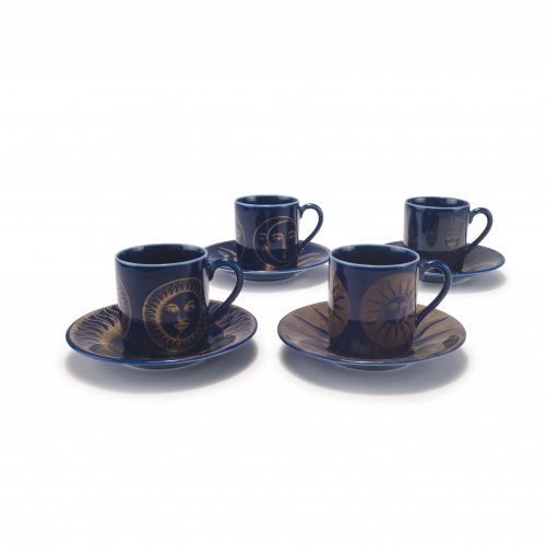 Four 'Soli e Lune' mocha cups, 1960/70s