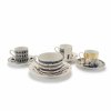 Kaffeetasse 'Musicomania' und drei Mokkatassen 'Anfiteatri', 'Architettura und 'High Fidelity' mit Untertellern, 1950/60er Jahre bzw. 1990er Jahre