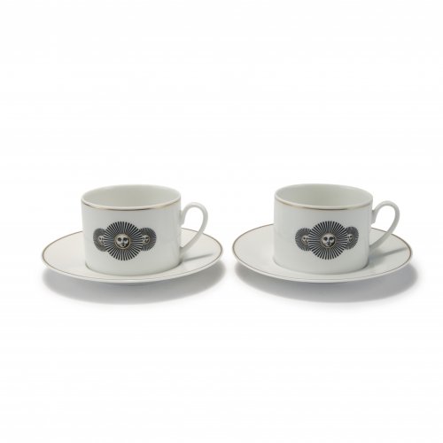 Two 'Soli' cups and saucers, 1990s