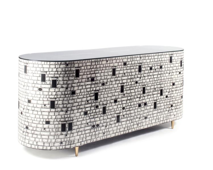 Hauptbild zu Objekt, Unikat Empfangstheke 'Architettura', 1990er Jahre, Barnaba Fornasetti, Fornasetti, Mailand, 128B 383