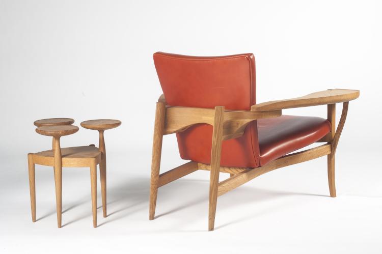 Bild 1 zu Objekt, Lounge chair and end table, c1965, D&auml;nemark, 128A 172