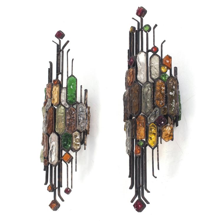 Hauptbild zu Objekt, Zwei Wandappliquen, um 1970, Albano Poli, Poliarte, Verona, 128B 541