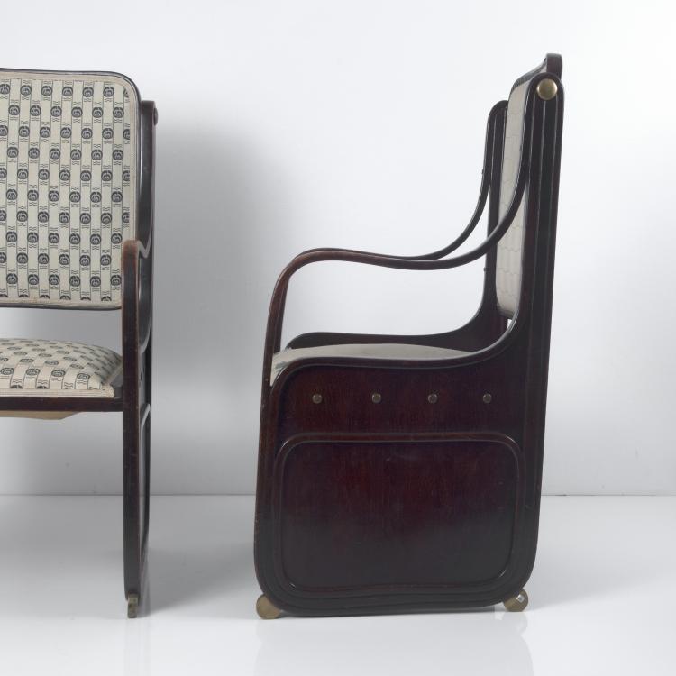 Bild 1 zu Objekt, Two '413' easy chairs, c1901, Koloman Moser, Kohn, J.&J., Wien (zugeschrieben), 130A 13