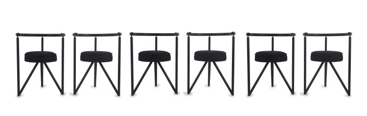 Hauptbild zu Objekt, Six 'Miss Dorn' chairs, 1982, Philippe Starck, Disform, Frankreich, 131B 571