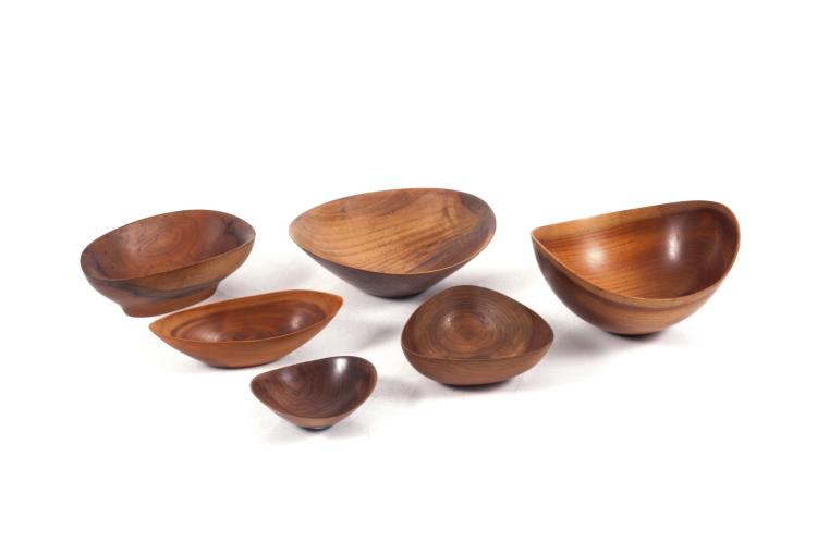 Hauptbild zu Objekt, Sechs Holzschalen, 1950er Jahre, Deutschland, 128B 269