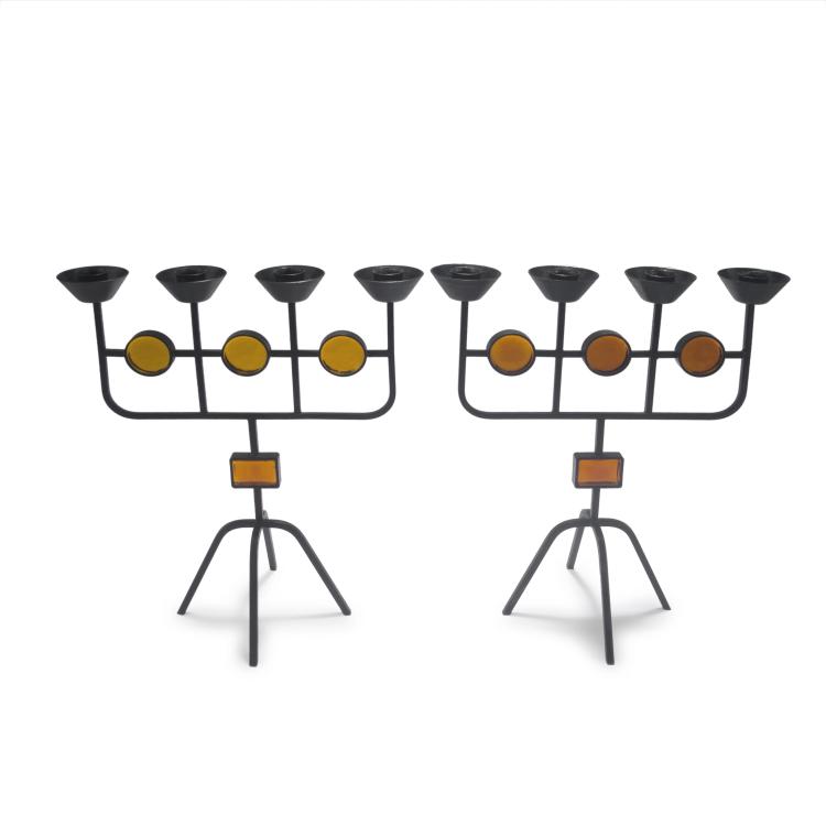 Hauptbild zu Objekt, Two candlesticks, 1950s, Gunnar Ander, Ystad Metall, Ystad, 128A 135