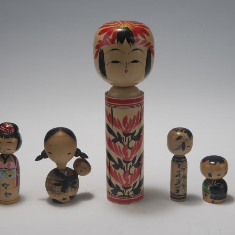 Bild 4 zu Objekt, Acht 'Kokeshi Dolls', 1960er Jahre, Japan, 128B 421