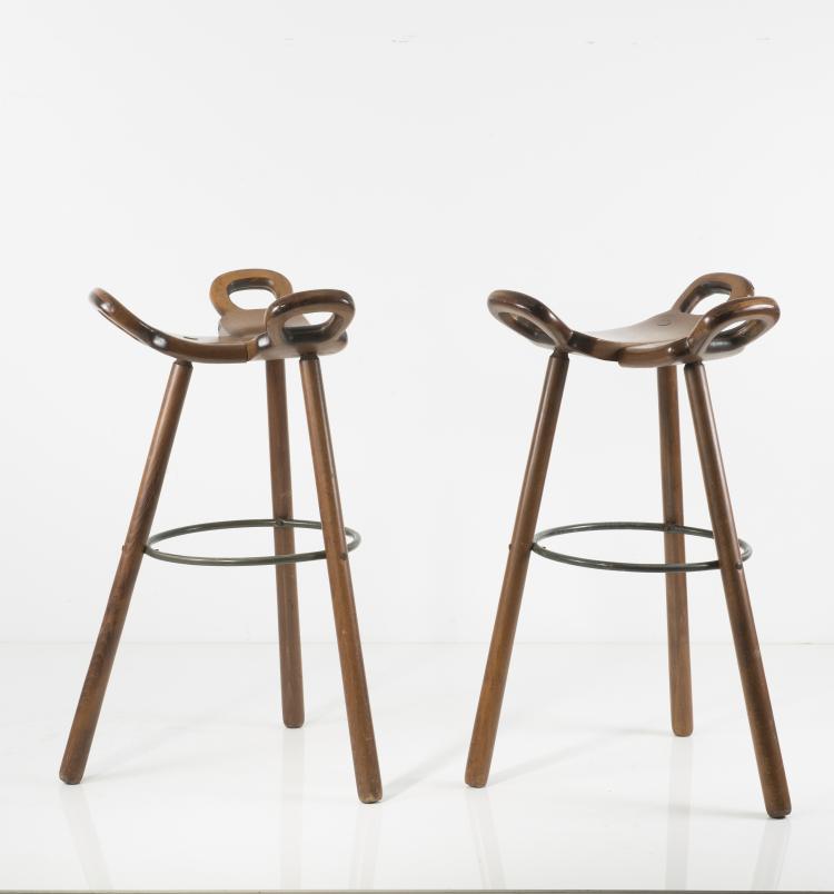 Bild 1 zu Objekt, Vier Barhocker, 1950er Jahre, Skandinavien, 128A 82