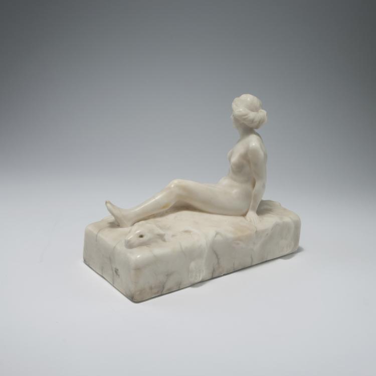 Bild 1 zu Objekt, Female nude reclining on tiger skin rug c1891, Fritz Kochend&ouml;rfer, 129 544