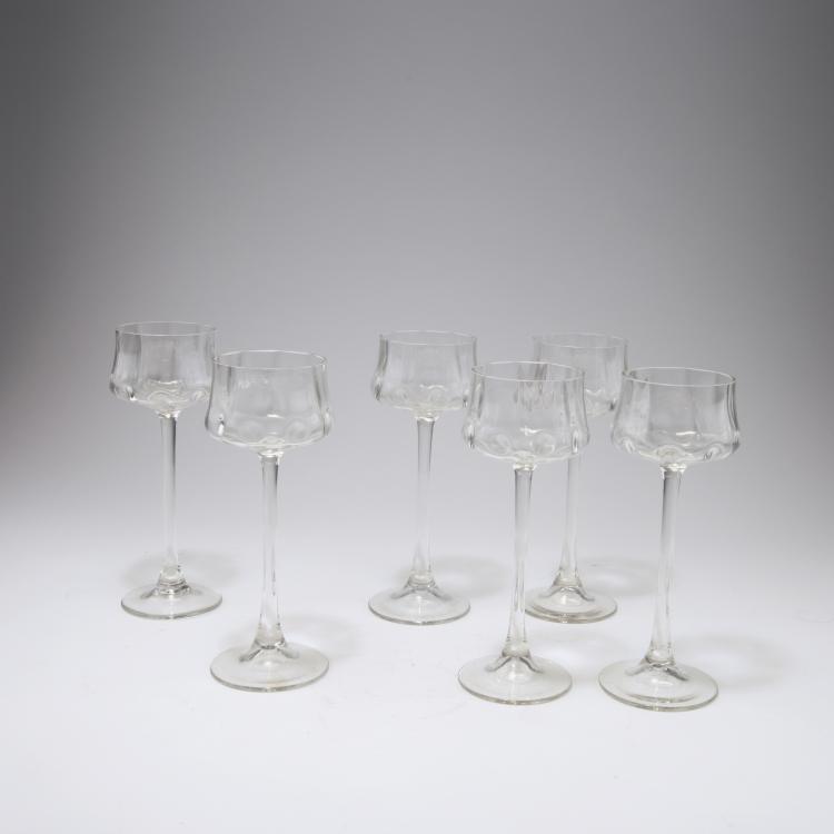 Hauptbild zu Objekt, Six 'Meteor' wine glasses, c1900, Koloman Moser, Meyr's Neffe, Adolf bei Winterberg, 130A 10