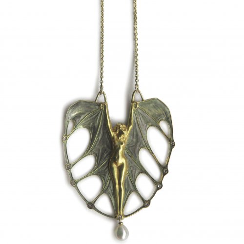 'Femme chauve souris' pendant, 1898-1900