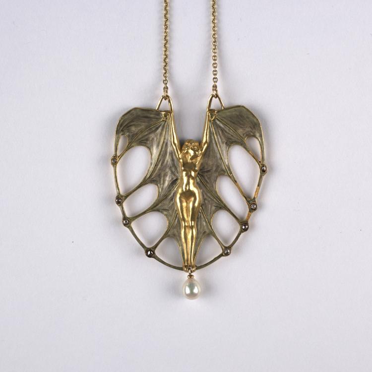 Bild 3 zu Objekt, 'Femme chauve souris' pendant, 1898-1900, Lalique, Ren&eacute;, Paris, 129 388