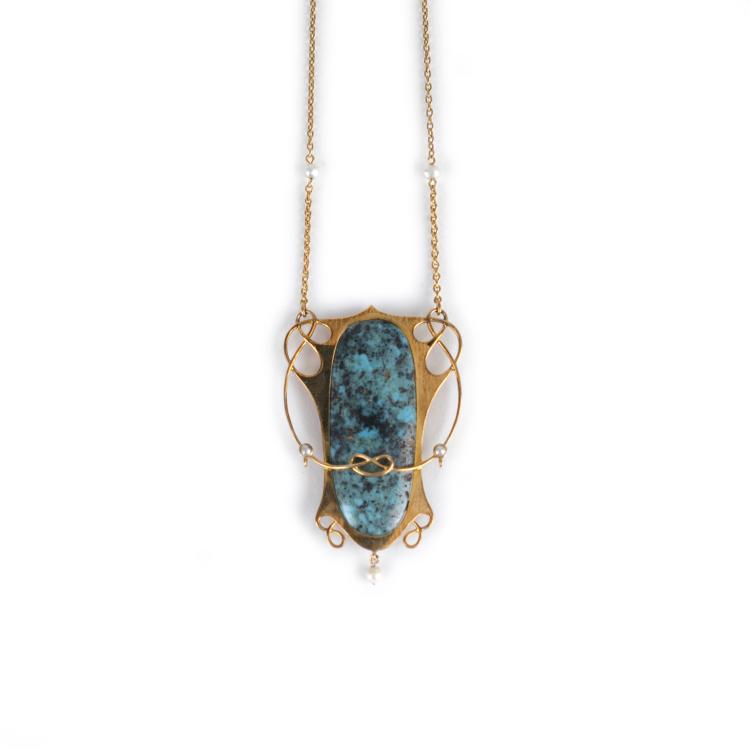 Hauptbild zu Objekt, Turquoise pendant, 1900-04, Archibald Knox, Liberty & Co., London, 129 389