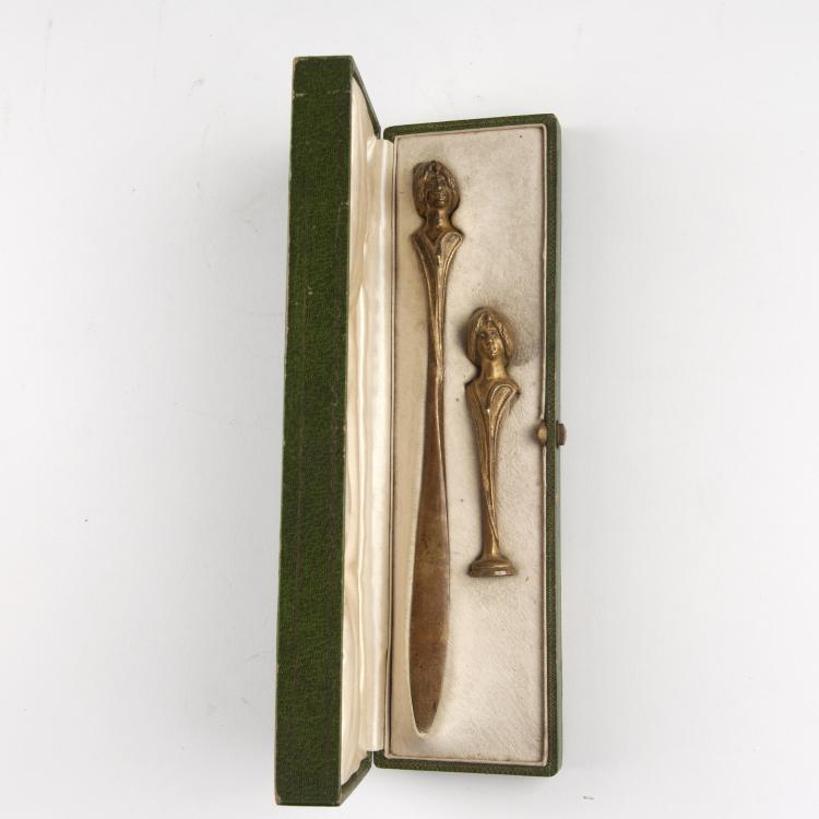 Bild 2 zu Objekt, Paper knife and signet 'Girl', c1900, Taupin d'Auge, 129 514