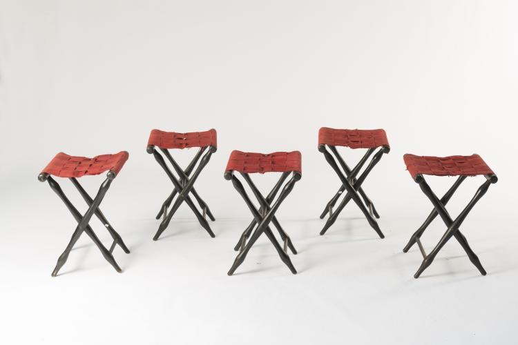 Bild 1 zu Objekt, Five folding stools, c1940, D&auml;nemark, 131B 285