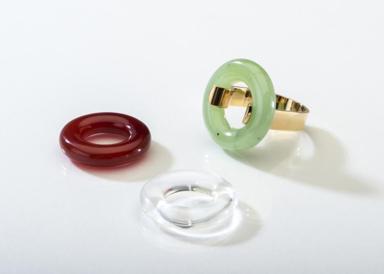 Bild 1 zu Objekt, Ring mit drei austauschbaren Eins&auml;tzen, um 1960, Friedrich Becker, 136C 6