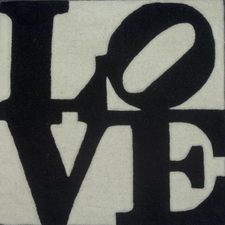 Hauptbild zu Objekt, Teppich 'Love' (Schwarz auf Wei&szlig;), Robert Indiana, 130B 257