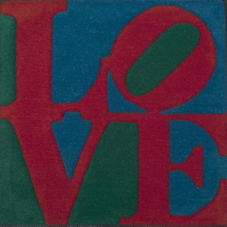 Hauptbild zu Objekt, Carpet 'Classic Love' (Rot, Gr&uuml;n, Blau), Robert Indiana, 130B 258