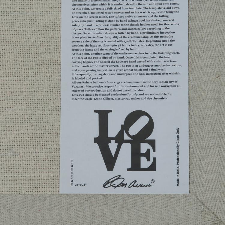 Bild 1 zu Objekt, Carpet 'Classic Love' (Rot, Gr&uuml;n, Blau), Robert Indiana, 130B 258