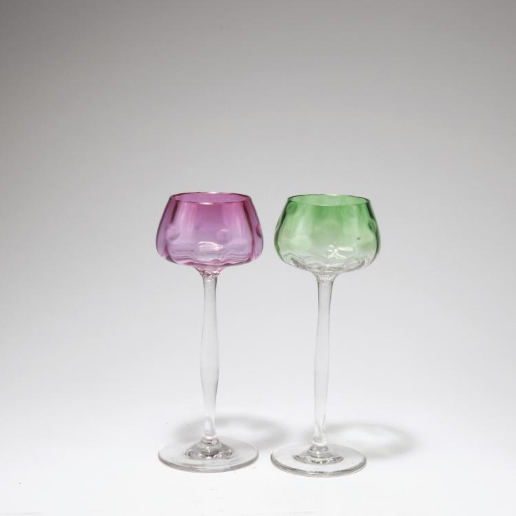Hauptbild zu Objekt, Two 'Meteor' wine glasses, c1900, Koloman Moser, Meyr's Neffe, Adolf bei Winterberg, 130A 11
