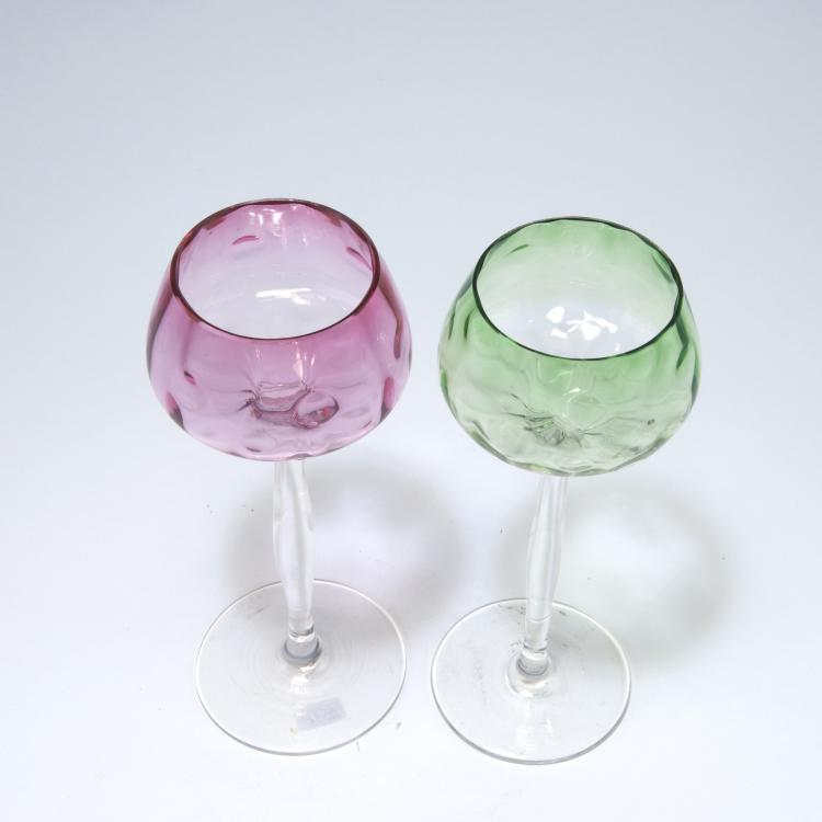 Bild 1 zu Objekt, Two 'Meteor' wine glasses, c1900, Koloman Moser, Meyr's Neffe, Adolf bei Winterberg, 130A 11