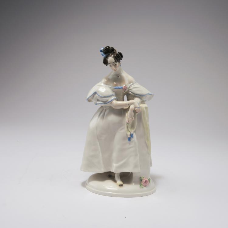 Hauptbild zu Objekt, 'Biedermeier' lady, 1917, Paul Scheurich, Meissen, StPM, 129 589