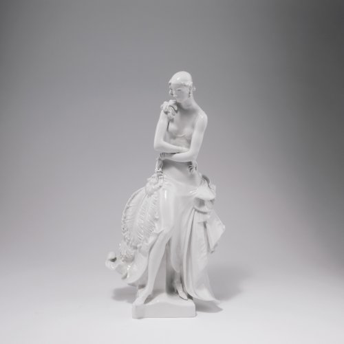 'Standing woman holding a fan' or 'Lady in evening dress', 1929