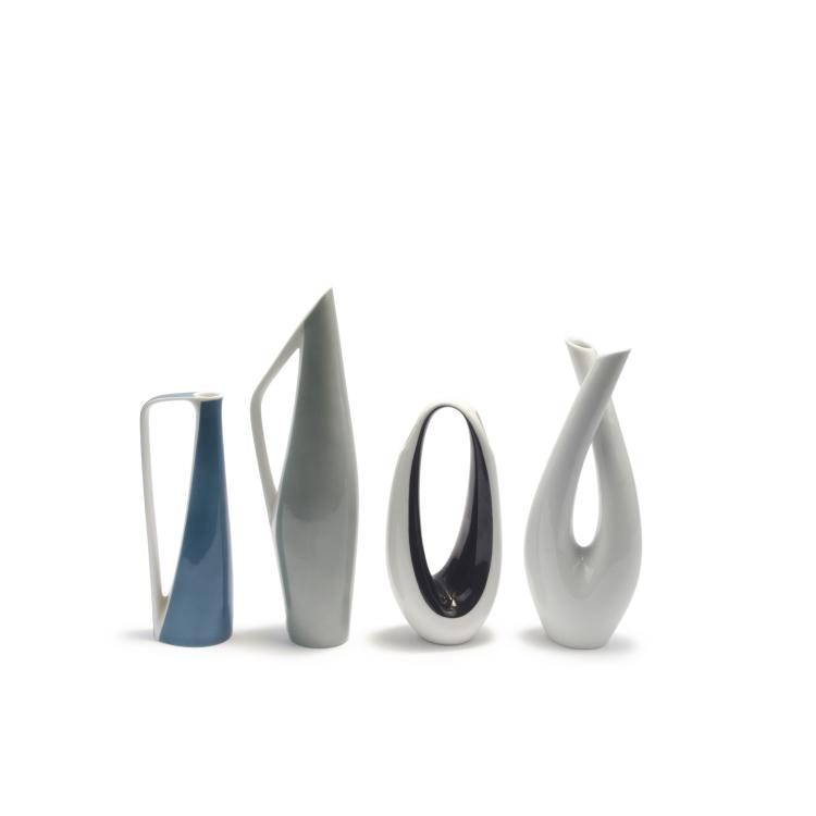 Hauptbild zu Objekt, Vier Vasen, '2661' - 'Kummet', '2690', '2698' und '2668', um 1955, Beate Kuhn, Rosenthal, Selb, 131B 306