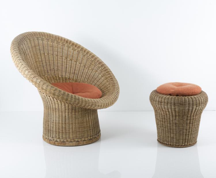 Bild 5 zu Objekt, Zwei Sessel 'E-10', 1949 mit Hockern 'E-23', 1957, Egon Eiermann, Murmann, Heinrich, Johannisthal, 130A 86